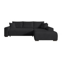 ECKSOFA Nelly mit Bettkasten und Schlaffunktion, Cordstoff in L-Form - Schwarz, Textil (270/185cm)