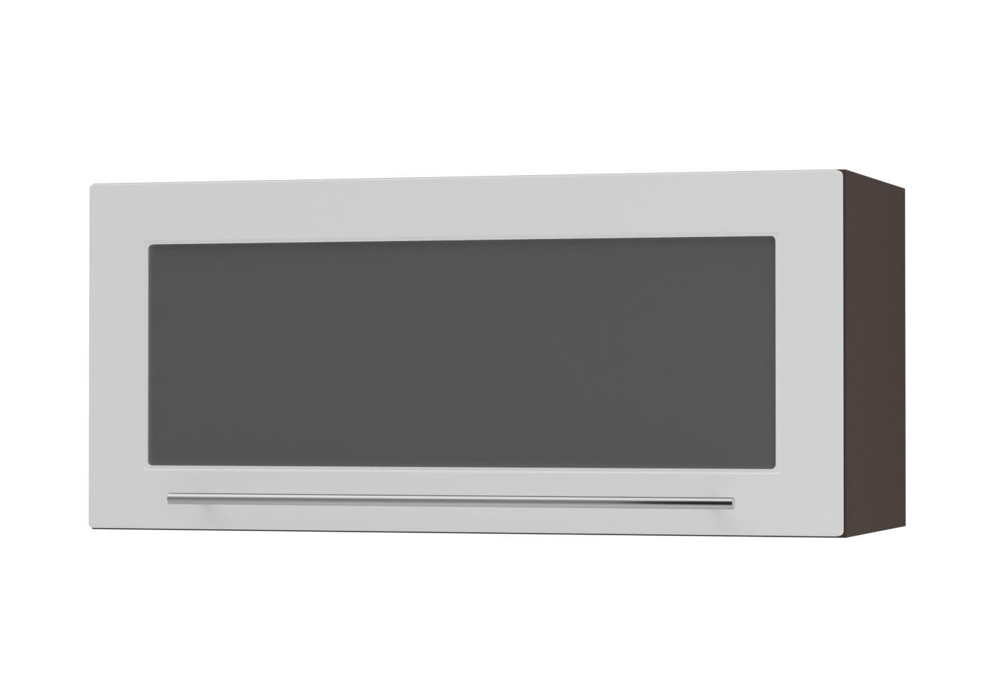 Feldmann-Wohnen Klapphängeschrank Weiß, Dunkelgrau 80x36x32.5 cm