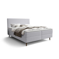 BOXBETT NARA mit Matratze H3, Bonell und Topper 140x200 POSO 110 - Hellgrau, Textil (140/200cm) - Bedante