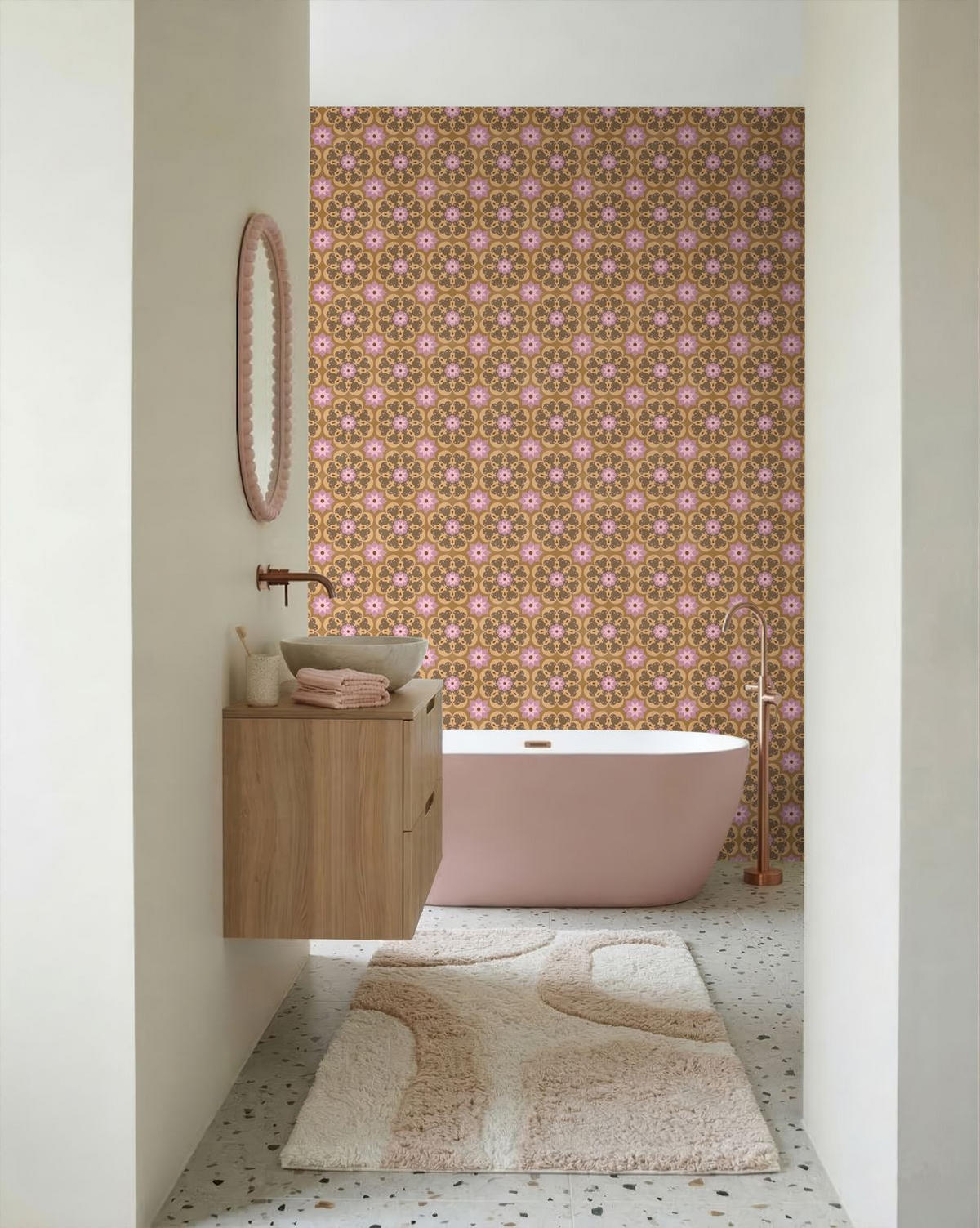 TAPETE Fliesenmuster 50 x 900 cm - Braun, Papier (50/900cm) - ESTAhome