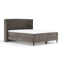 KONTINENTALBETT Ardis Dunkelbraun 200/200 cm mit Matratze und Topper - Dunkelbraun/Schwarz, Holz/Holzwerkstoff (200/200cm) - Maison de Reve