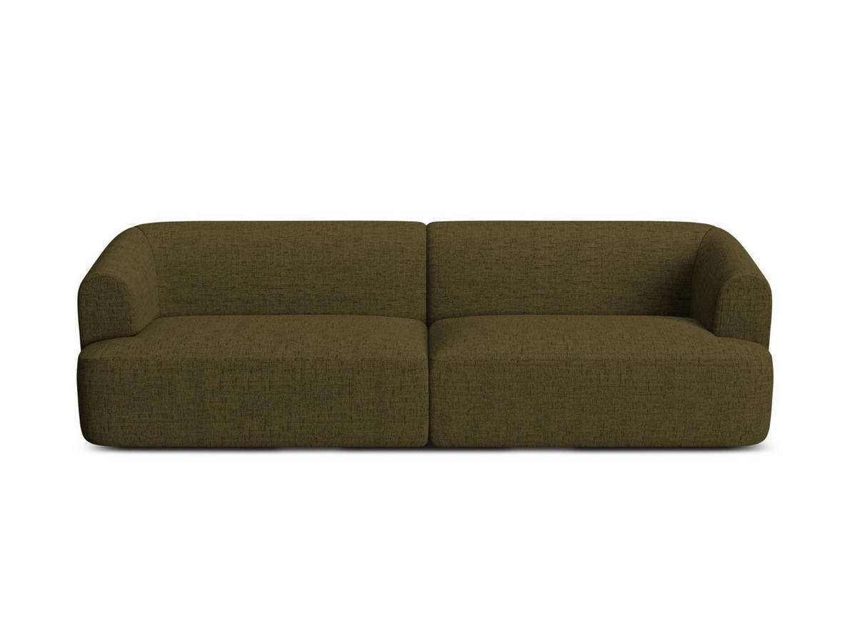 MODULARES-SOFA Campi aus strukturiertem Stoff grün 4 Sitzplätze - Grün, Textil (90/70/255cm) - Cosmopolitan Design
