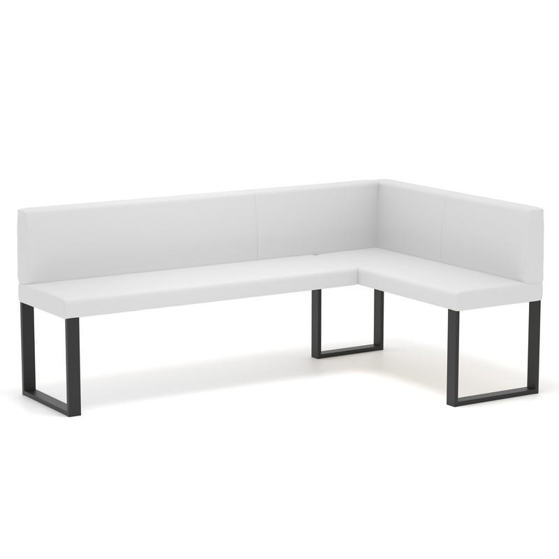 ECKBANK rechts SANA U Kunstleder glatt, 168/128 cm Weiß - Weiß, Kunststoff/Textil (128/168cm) - Idohome