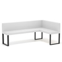 ECKBANK rechts SANA U Kunstleder glatt, 128/168 cm Weiß - Weiß, Kunststoff/Textil (128/168cm) - Idohome