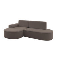 ECKSOFA mit Schlaffunktion und Bettkasten Ottomane Links MARI-L1-S - 283x167x73 cm Braun Bouclé - Schwarz/Braun, Holzwerkstoff/Kunststoff (283/167cm) - ALTDECOR