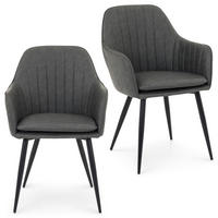 ESSZIMMERSTÜHLE ETTA 2er-Set grau - Grau, Textil (57/85/58cm) - IDIMEX