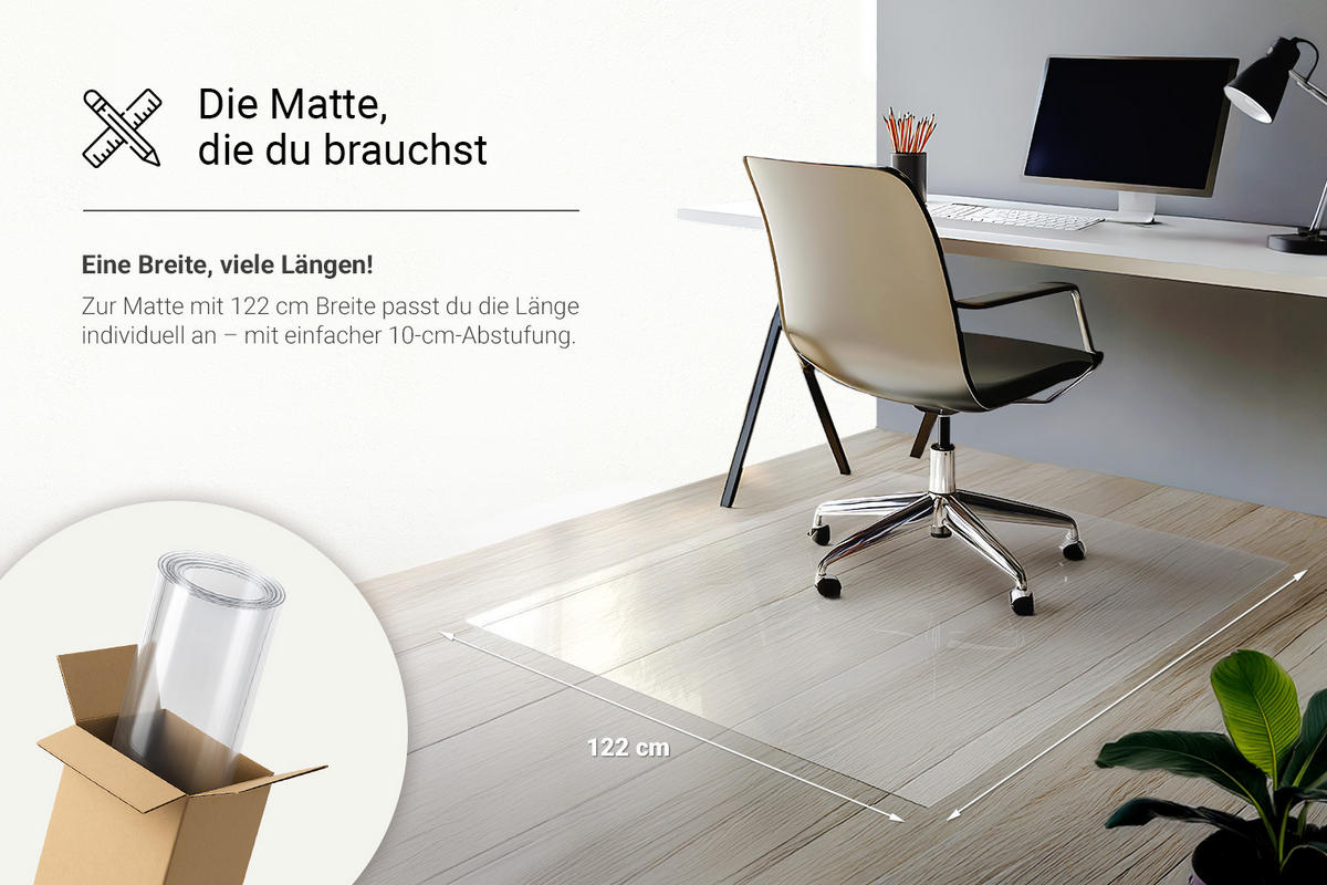 SCHUTZUNTERLAGE 122 x 240 cm – Transparente – Schutzmatte - Transparent, Kunststoff (0.2/122/240cm) - TULUP