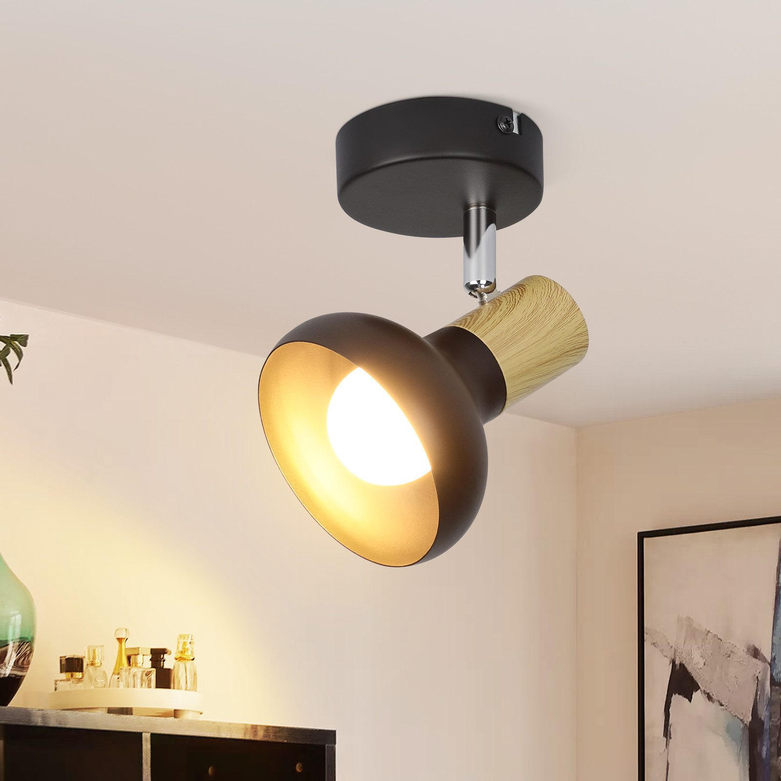 STRAHLER Aue 1-flammig 11/10/140 cm - Schwarz, Metall (11/10/140cm) - Nettlife