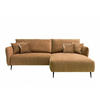 ECKSOFA mit verstellbare Armlehnen, beidseitig montierbar - Gelb/Schwarz, Textil/Metall (286/178cm) - myHomelando