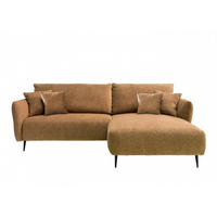ECKSOFA mit verstellbare Armlehnen, beidseitig montierbar - Gelb/Schwarz, Textil/Metall (286/178cm) - myHomelando