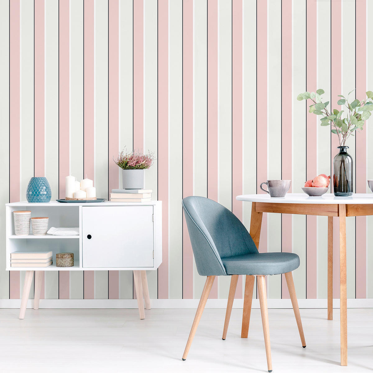 TAPETE Streifen 53 cm x 10 m - Pink, Papier (53/1000cm) - Sanders & Sanders
