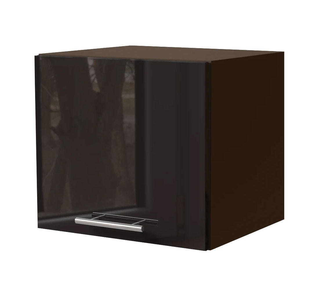 KLAPPHÄNGESCHRANK Essen W4B/40 Schwarz Hochglanz / Lava Matt 40 / 32,5 / 36cm - Schwarz Hochglanz/Dunkelgrau, Holz/Holzwerkstoff (40/36/32.5cm) - Feldmann-Wohnen