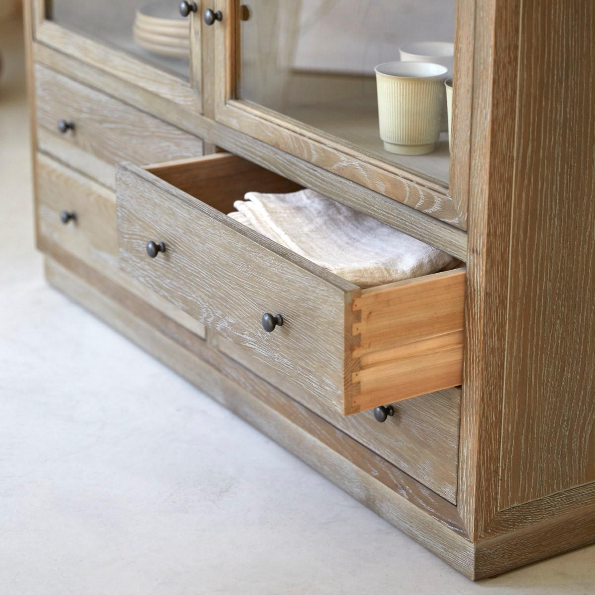 SIDEBOARD Pablo Grau aus Eiche - Grau, Holz (110/100/50cm) - Tikamoon