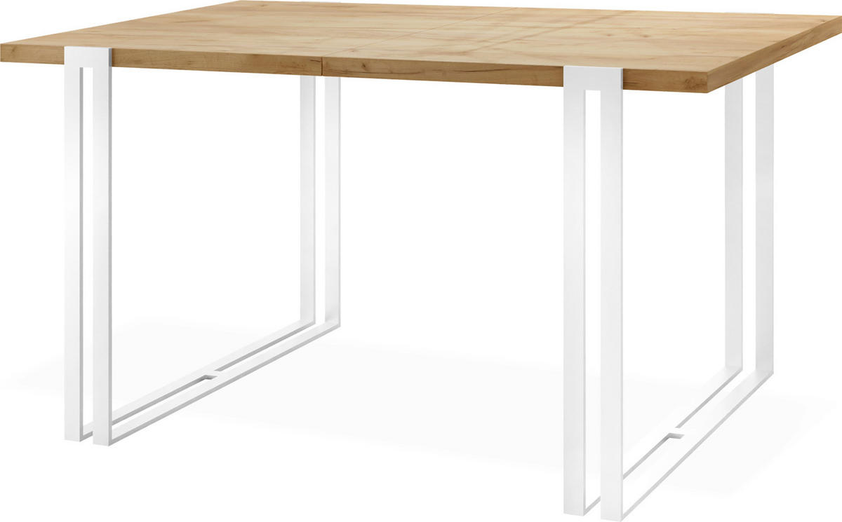 ESSTISCH Lilo rechteckig ausziehbar, Craft Eiche 140-240/80/76 cm - Eiche Wotan/Weiß, Holzwerkstoff/Metall (140/80/76cm) - WFL GROUP