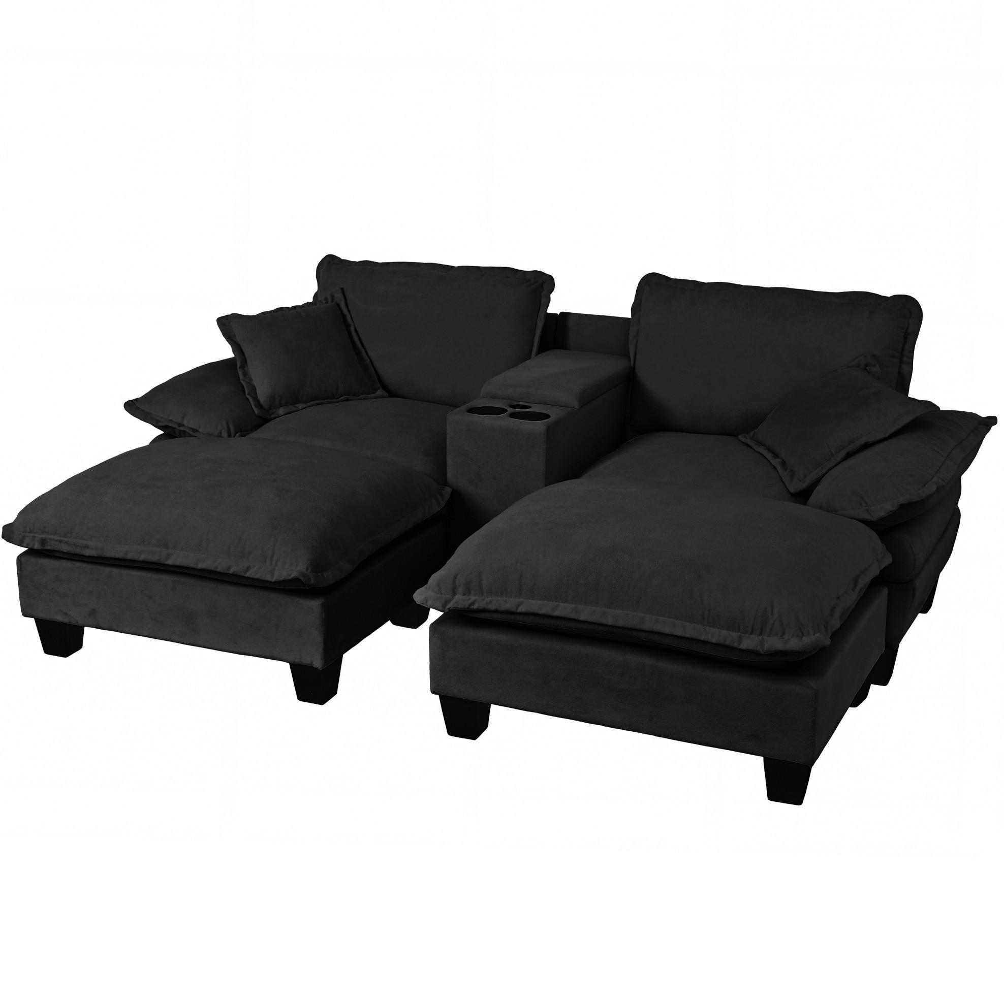 Redom Ecksofa Schwarz 224x151 cm