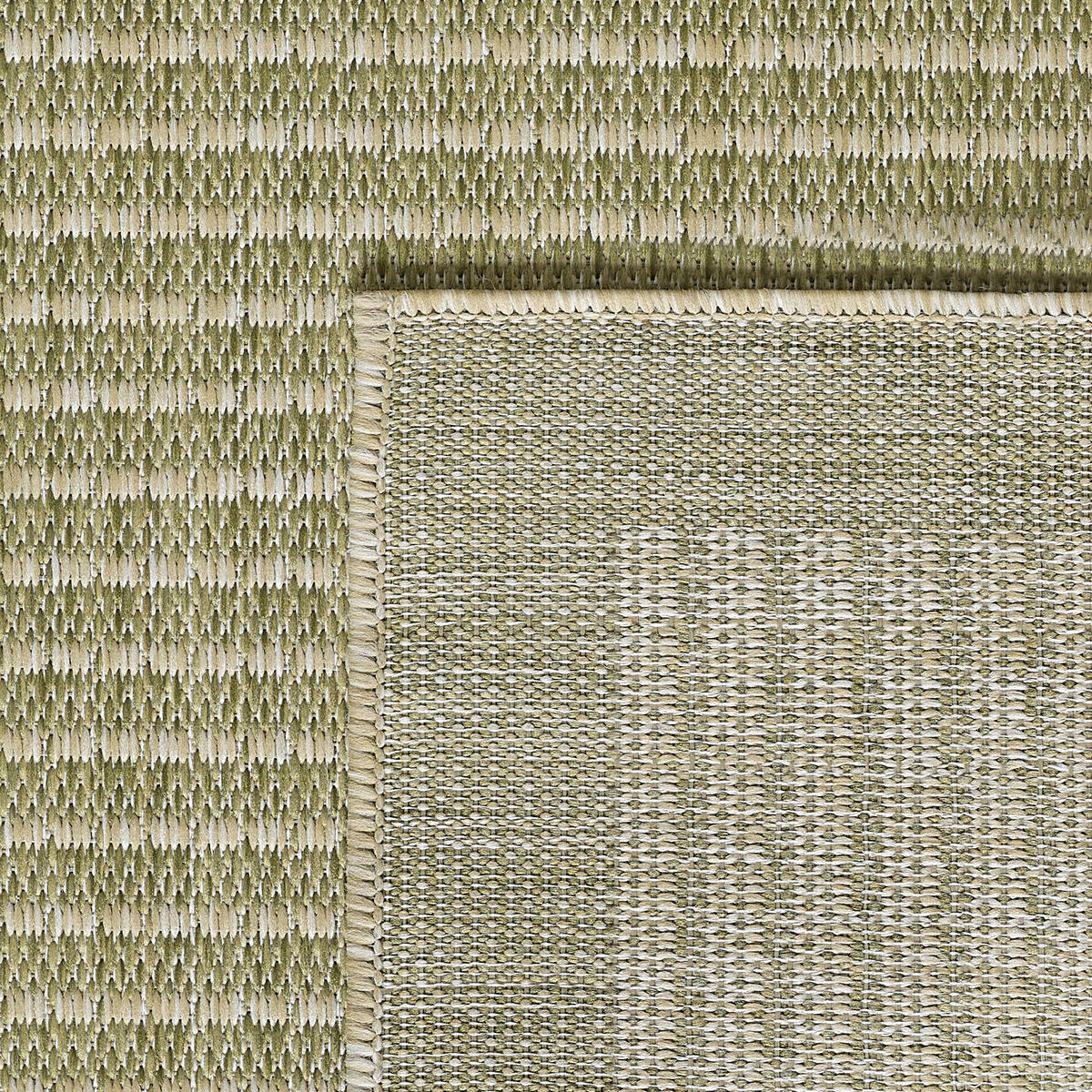 TEPPICH Outdoor Flachgewebe Uni-Farbe Polypropylen Balkon Grün Rechteckig 120x170 - Grün, Textil (120/170cm) - KADIMA DESIGN