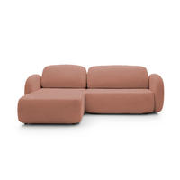 ECKSOFA OLIO L-Form Schlaffunktion mit Bettkasten, lose Rückenkissen, freistehend, LINKS 174x248 cm Rose - Rosa, Holz/Textil (174/248cm) - DomoHome