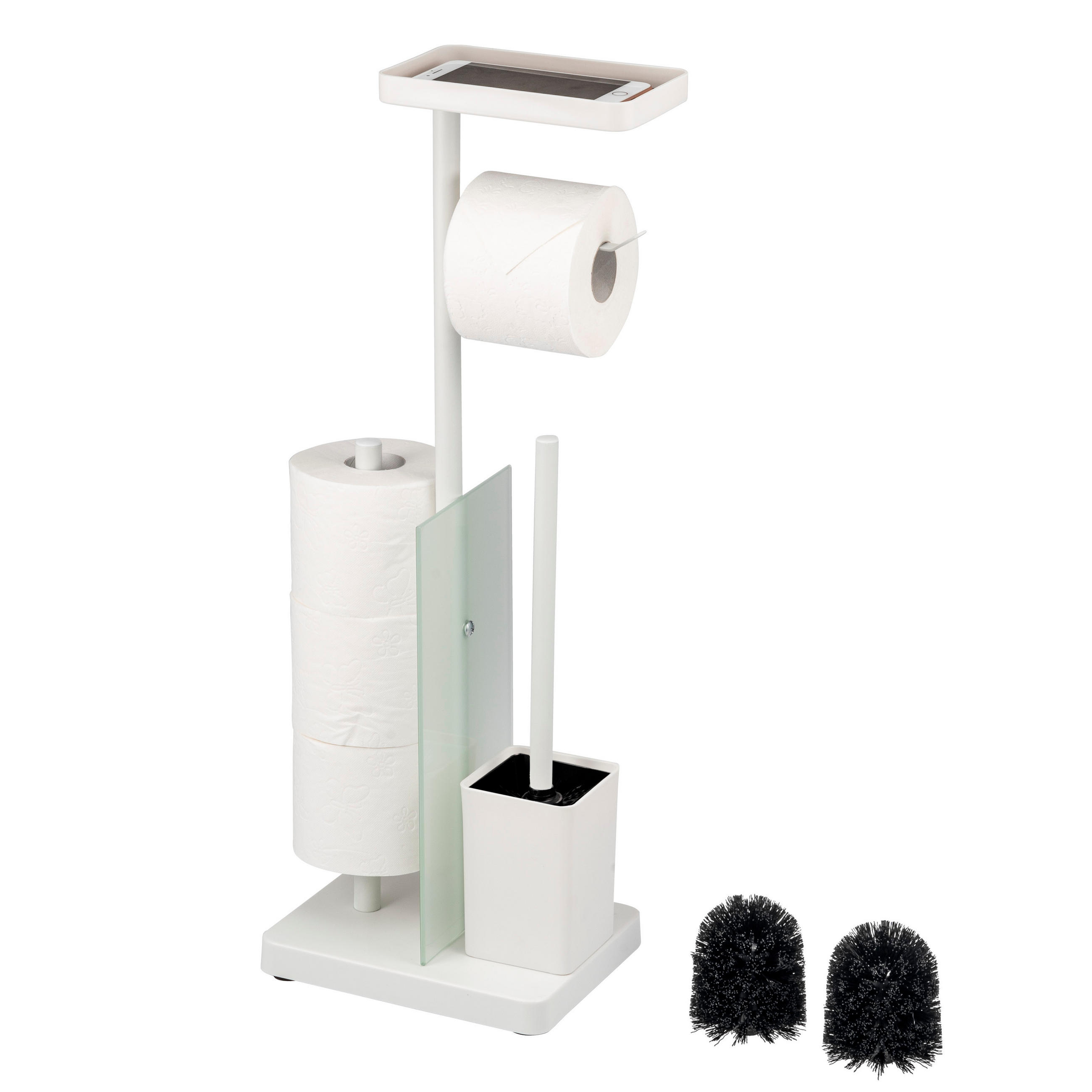 WC-GARNITUR, weiß - Weiß, Metall (23/66.5/18cm) - eluno