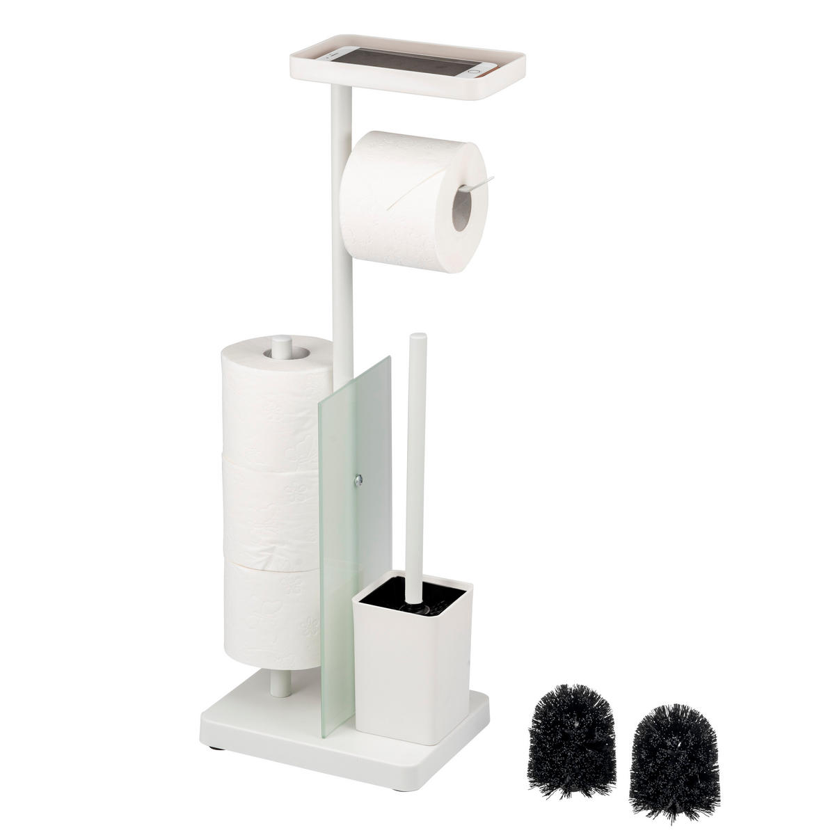 WC-GARNITUR, weiß - Weiß, Metall (23/66.5/18cm) - eluno