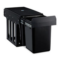 EINBAUMÜLLEIMER 2x8L - Schwarz, Kunststoff/Metall (25/35.5/47cm) - Relaxdays