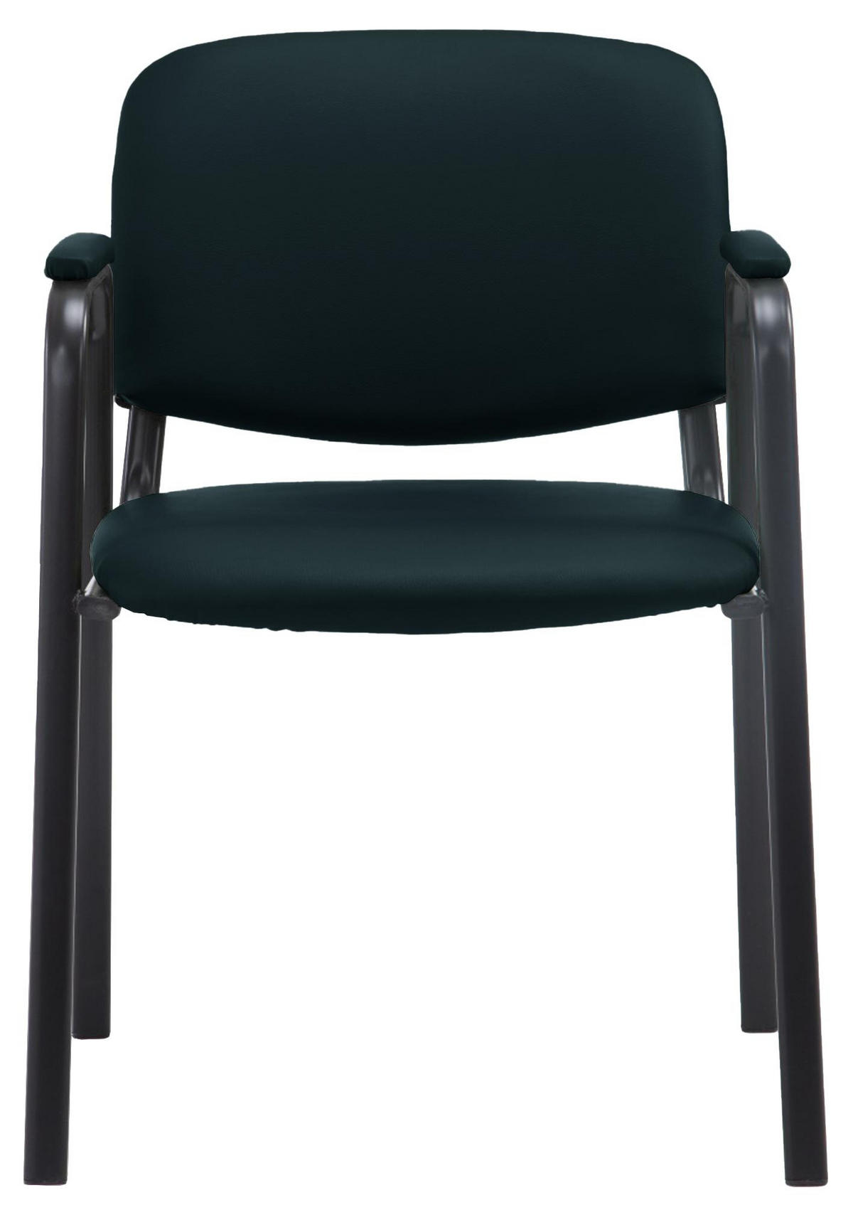 BESUCHERSTUHL Lederlook schwarz - Schwarz, Textil/Metall (53/79/55cm) - CLP