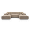 WOHNLANDSCHAFT Catea Beige 364/145/85 cm mit Schlaffunktion - Beige/Schwarz, Kunststoff/Textil (364/84/145cm) - AX Living