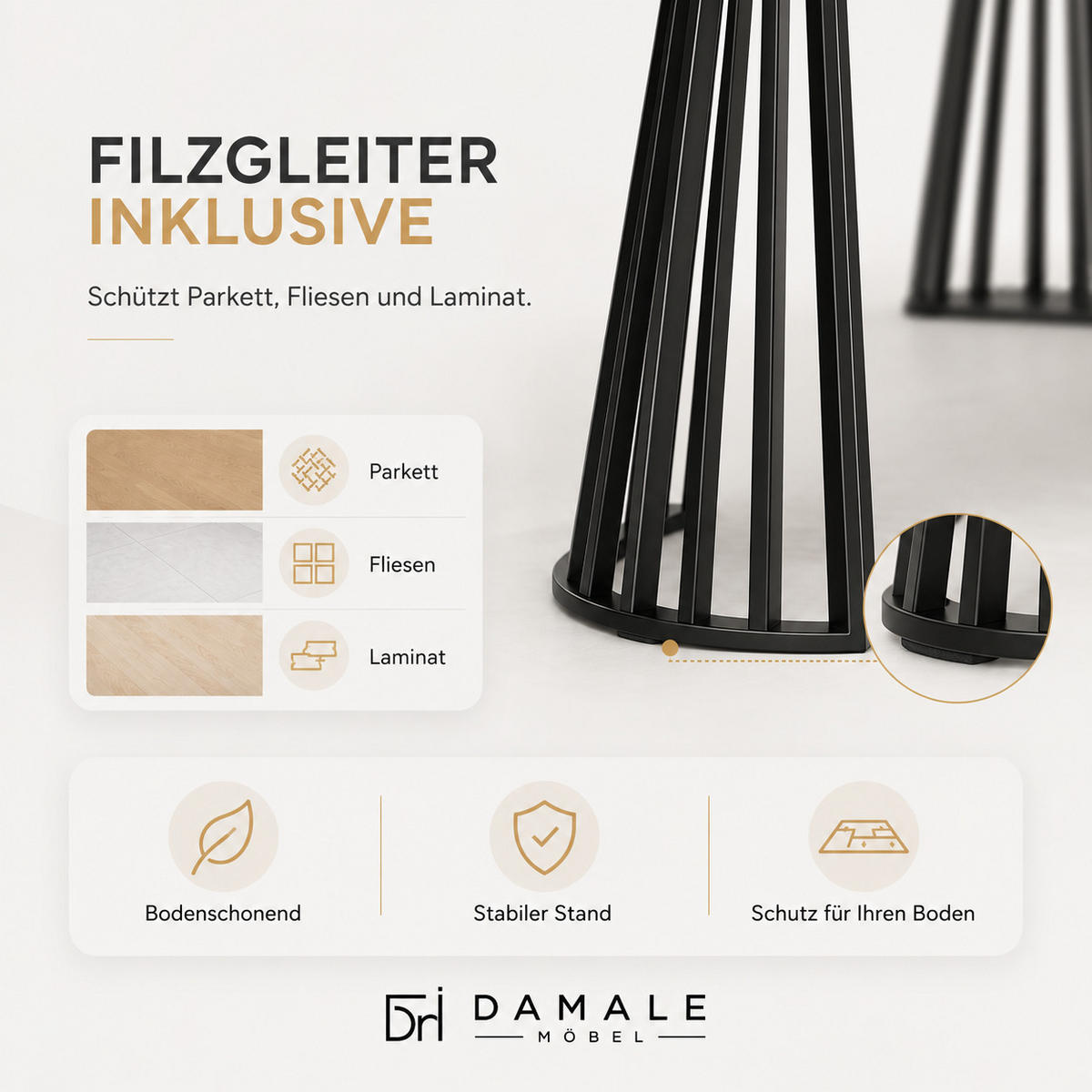 ESSTISCH rund ausziehbar 100/300/76 cm, Graubraun Eiche Halifax Egger, 54 cm Tischplatte + Lamellen-Metallgestell Schwarz - Eichefarben/Graubraun, Holzwerkstoff/Metall (100/300/76cm) - Damale Möbel