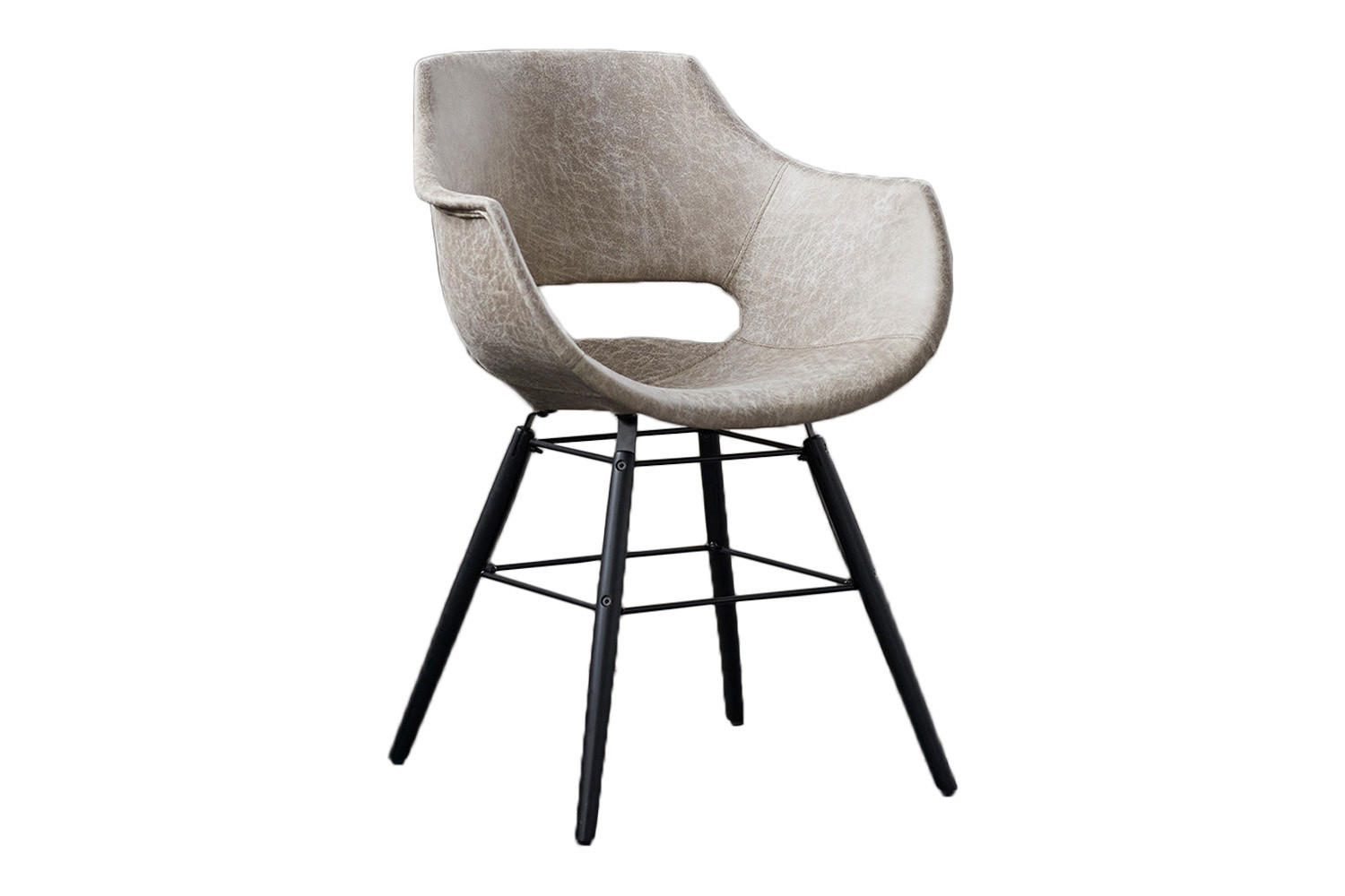 STUHL ZAJA Beige Microfaser - Beige, Textil (57/80/59cm) - KAWOLA