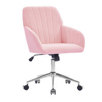 BÜRODREHSTUHL höhenverstellbar 50 bis 59 cm Velvet Pink - Pink, Metall (60/97/62cm) - Meubliv