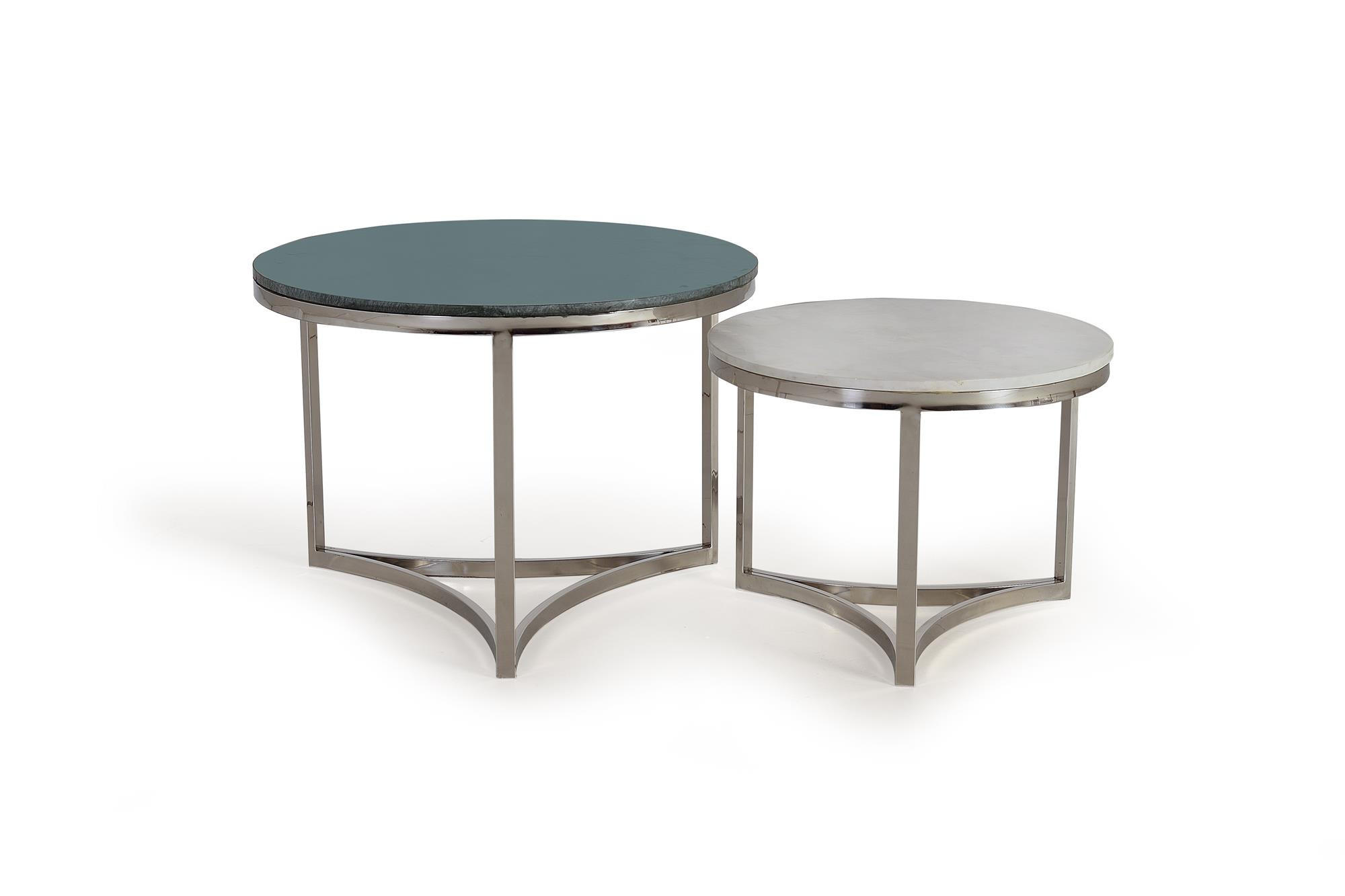 COUCHTISCH aus Marmor - Waldgrün, Metall (70/70/50cm) - Giner y Colomer