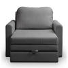 SCHLAFSESSEL Dejano Dunkelgrau 75x196 cm - Dunkelgrau/Schwarz, Holz/Textil (103/90/115cm) - Selsey