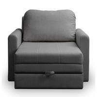 SCHLAFSESSEL Dejano Dunkelgrau 75x196 cm - Dunkelgrau/Schwarz, Holz/Textil (103/90/115cm) - Selsey