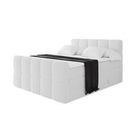 BOXBETT mit Matratze H3/H4 - FAMA-Z KING - 160x200 cm Weiß Quelle - Weiß, Holzwerkstoff (160/200cm) - ALTDECOR