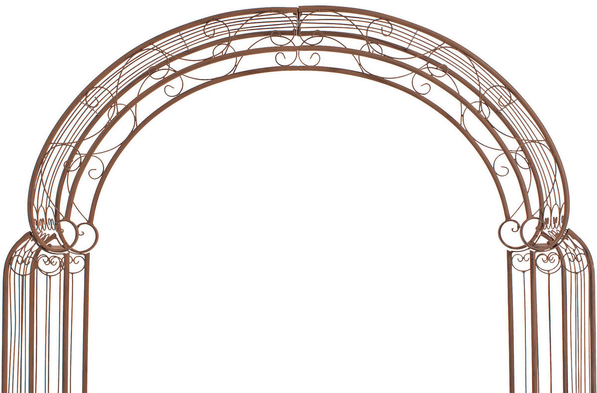 ROSENBOGEN Birger 163x34x239,5cm Metall Antik-Braun Rankhilfe - Braun, Metall (163/239.5/34cm) - DELUKE