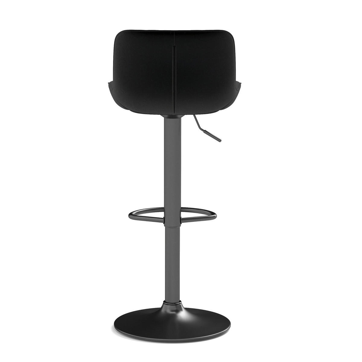 BARSTUHL drehbar höhenverstellbar 87-109 cm Samt Schwarz 2er-Set - Schwarz, Metall (46/86/47.1cm) - Meubliv