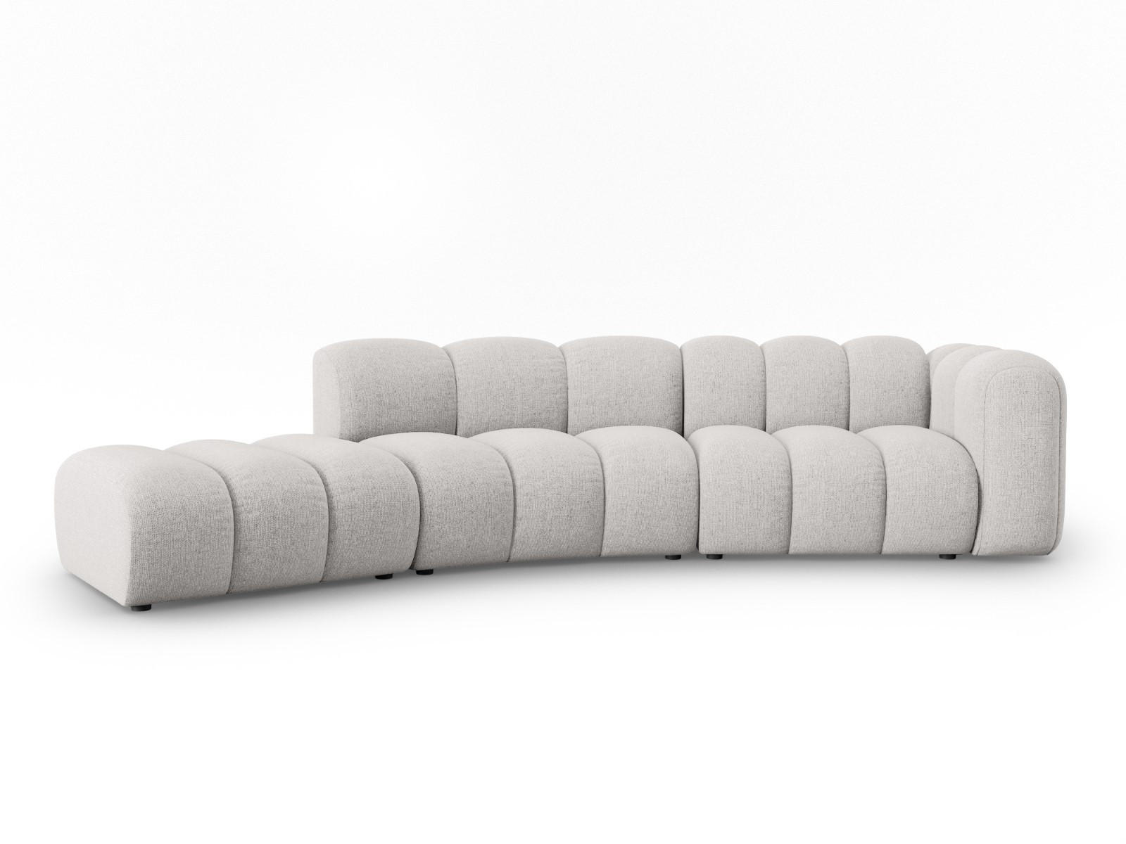 SOFA modular links Lupine aus Chenille-Stoff hellgrau 5 Sitzplätze - Hellgrau, Textil (166/70/335cm) - Micadoni