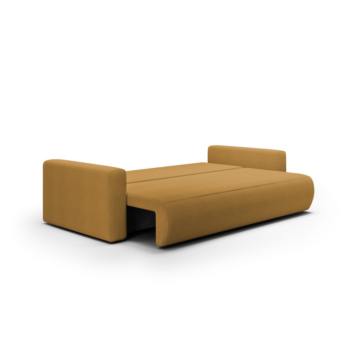 SOFA mit Schlaffunktion Krewitz, Mustard Colour - Honig, Textil (238/70/105cm) - Meblito