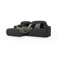 ECKSOFA WARM links 246x176 cm mit Schlaffunktion und Bettkasten – Anthrazit - Anthrazit, Kunststoff/Textil (176/246cm) - MebleHot