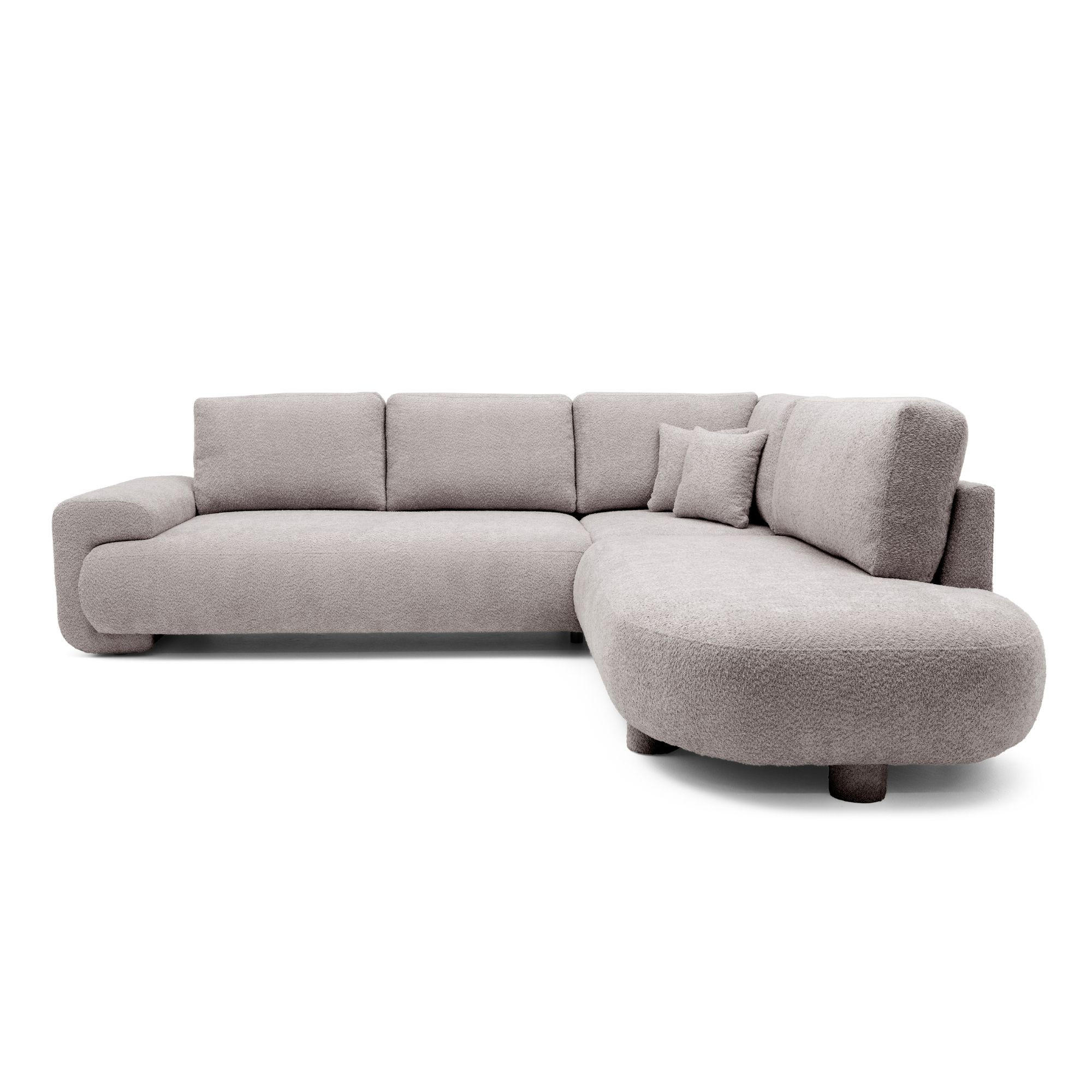 4-SITZER Ecksofa MIRABEL L Rechts 255x285 cm Bouclé Mauve - Mauve, Holz/Kunststoff (255/285cm) - Muffo