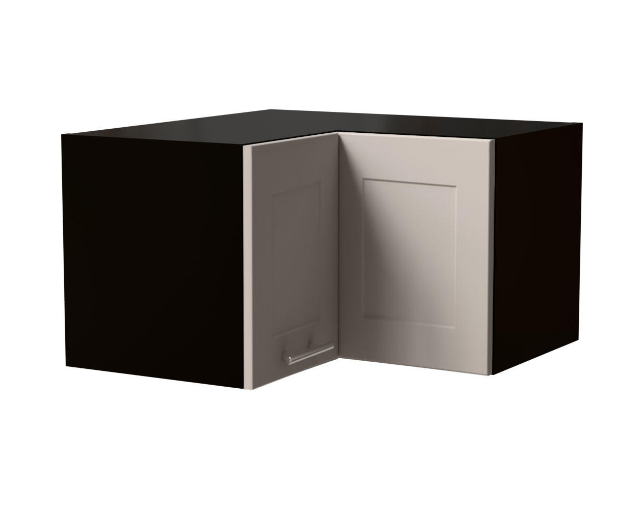 ECKHÄNGESCHRANK Oslo W12/60/36 Schwarz / Kaschmir Matt 60 / 60 / 36cm - Kaschmir/Schwarz, Holz/Holzwerkstoff (60/36/60cm) - Feldmann-Wohnen