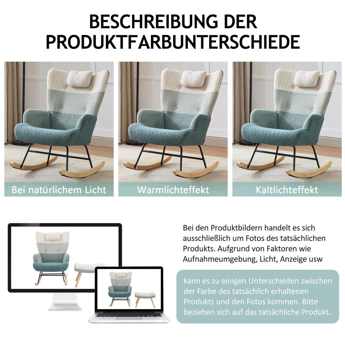 HOUPACÍ křeslo 83/65,5/95 cm vícebarevné z bouclé s taburetem a boční kapsou - různobarevná, textil (83/95/65.5cm) - OKWISH