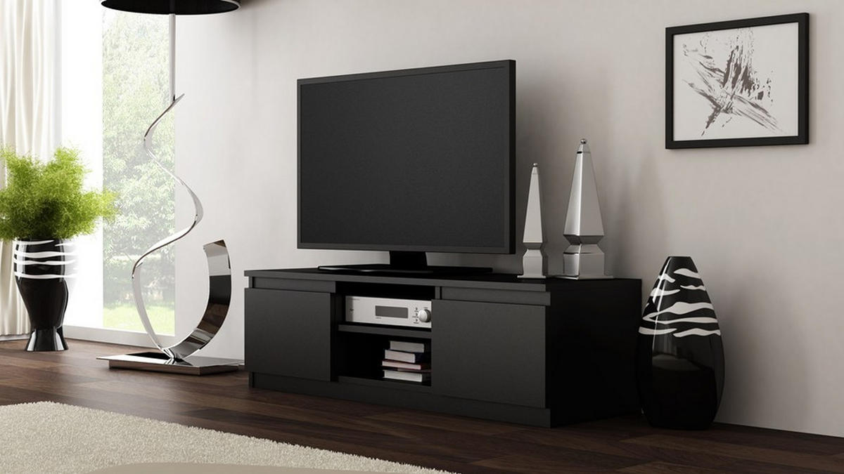 TV SKRINKA - čierna, kompozitné drevo (120/36/40cm) - RAUMHIRSCH FURNITURE