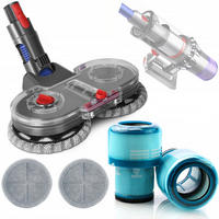 WISCHBÜRSTE V7/V8/V10/V11/V15 3-tlg. Set, 2 Mikrofaser-Pads, 2 Ersatzfilter, 160 U/min - Multicolor, Kunststoff/Metall (10/10/10cm)