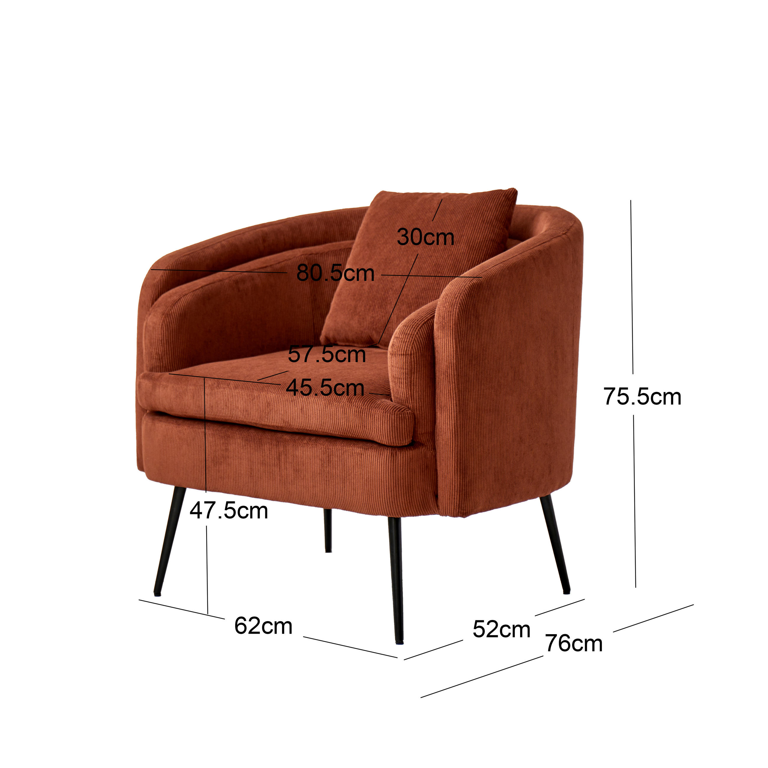 Thumbnail - Nordlys Sessel, Rot, Textil, 81x76x76 cm, Wohnzimmer, Sessel, Polstersessel