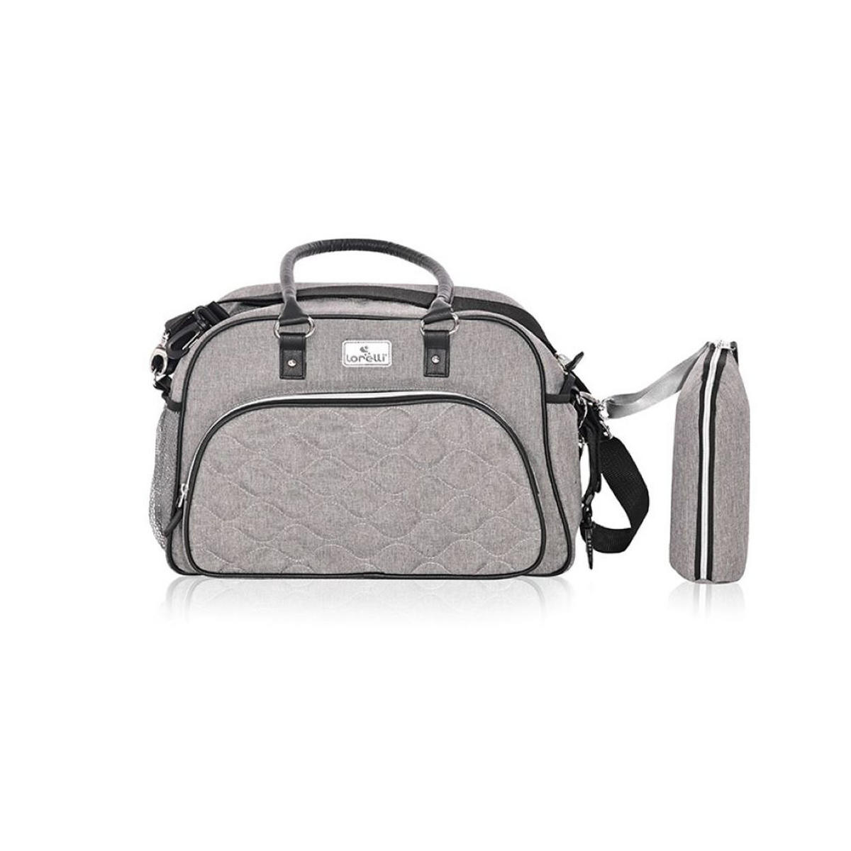 WICKELTASCHE Viola grau wasserabweisend, Wickelunterlage, Seitentaschen, Reißverschluss - Grau, Textil (19/48/40cm) - Lorelli