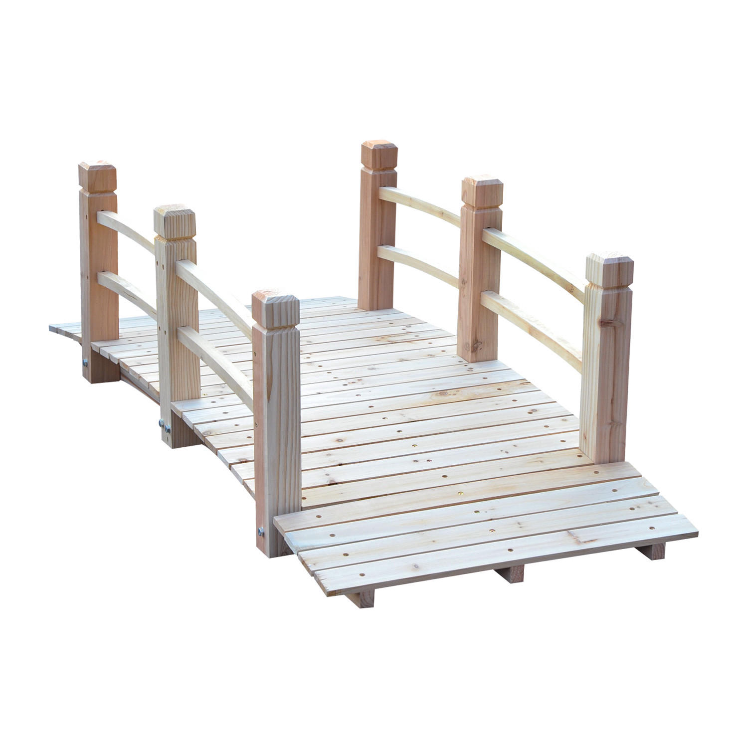 GARTENBRÜCKE, Tannenholz, Natur - Naturfarben, Holz (1525/67/48cm) - Outsunny