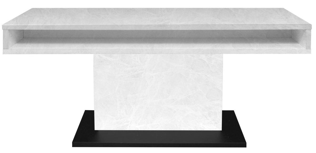 COUCHTISCH Höhenverstellbar Else 2 110x59x60 Holz Keramikoptik Weiß - Hellgrau/Schwarz, Holzwerkstoff (110/60/59cm) - 58aufmkessel