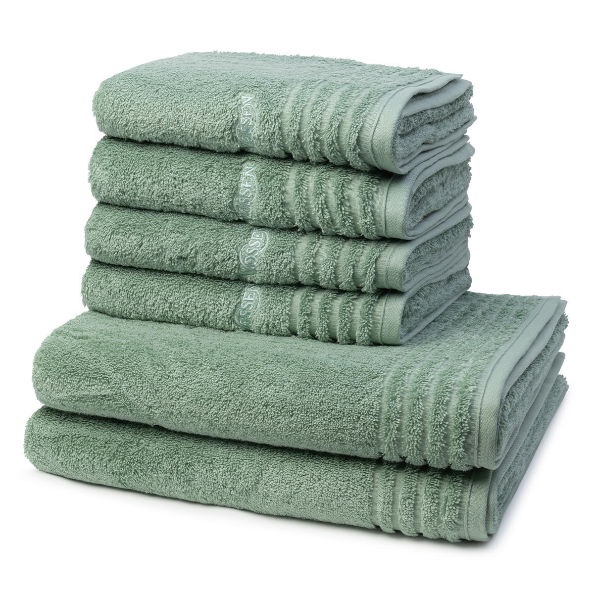 FROTTIERSET Vienna Style Supersoft 6-teilig - Hellgrün, Textil (50/100cm) - Vossen