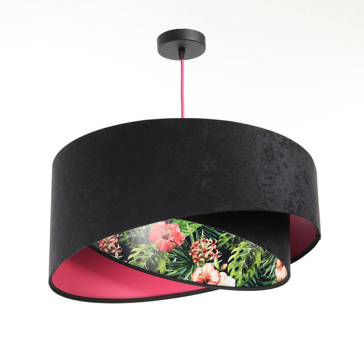 HÄNGELEUCHTE Rosa 50/23 cm - Schwarz, Kunststoff (50/1.3/23cm) - ONZENO