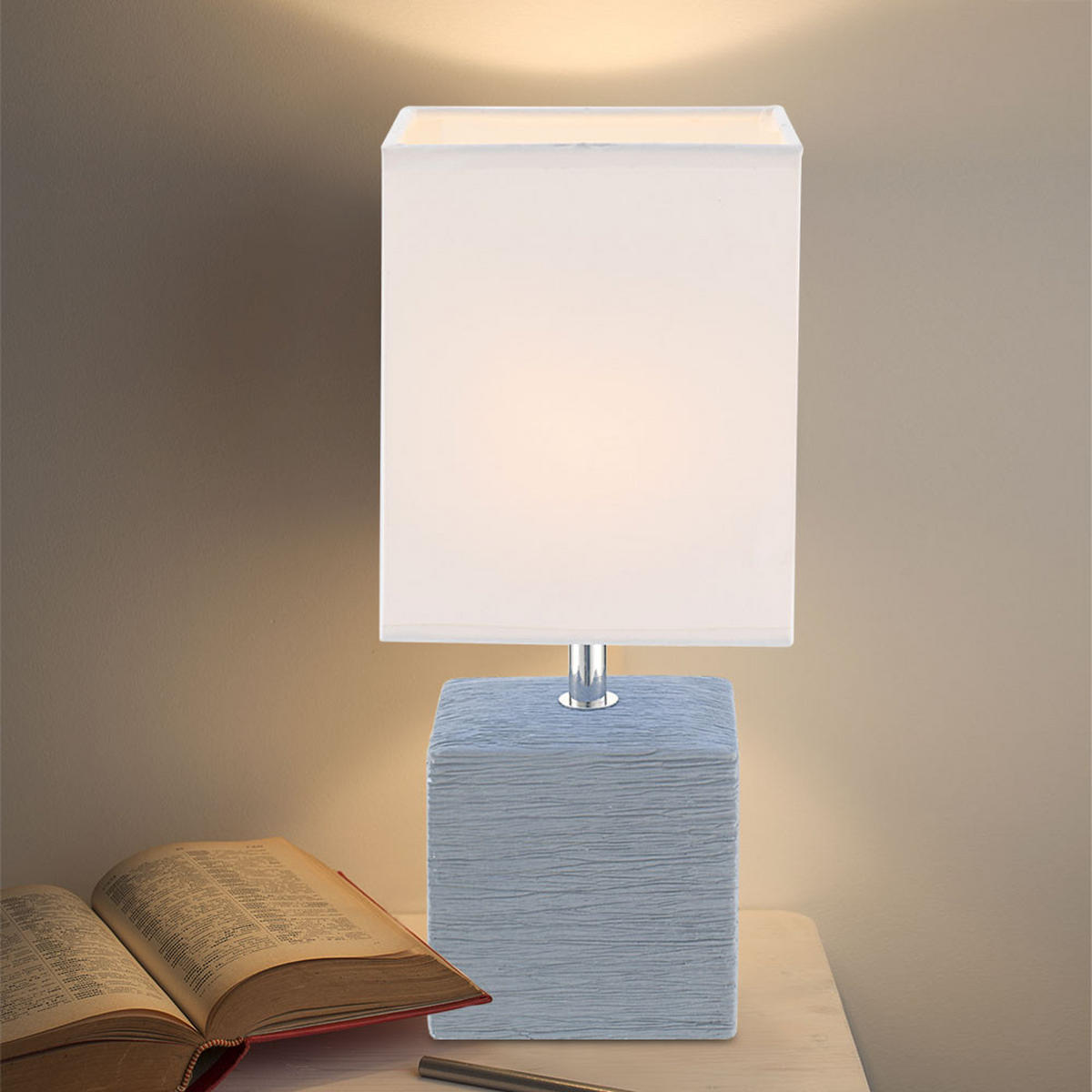 LED TISCHLEUCHTE Keramik Grau - Grau, Textil (13/11/29cm) - Globo Lighting